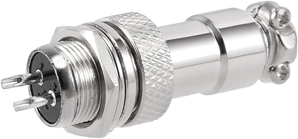 uxcell Aviation Connector Plug, 12mm 2 Terminals 7A 125V Waterproof Metal Fittings
