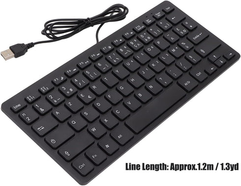 Yoidesu Wired Keyboard TT-A01, 78 Keys USB Mute Ultra Thin Mini Keyboard for PC Laptop (French)