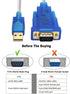 DTECH 10 Feet USB 2.0 to RS232 DB9 Serial Port Adapter Cable with FTDI Chipset for Windows 11, 10, 8, 7 and Mac Linux