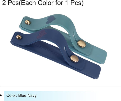 MECCANIXITY 2 Pcs Phone Loop Finger Holder, Silicone Grip Stand for Most Smartphones in Blue and Navy