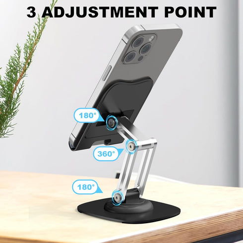Fully Adjustable Foldable Phone Stand, 360 Degree Rotating Holder for iPhone 15 14 13 12 Pro Xs Max Xr, Desktop Cell