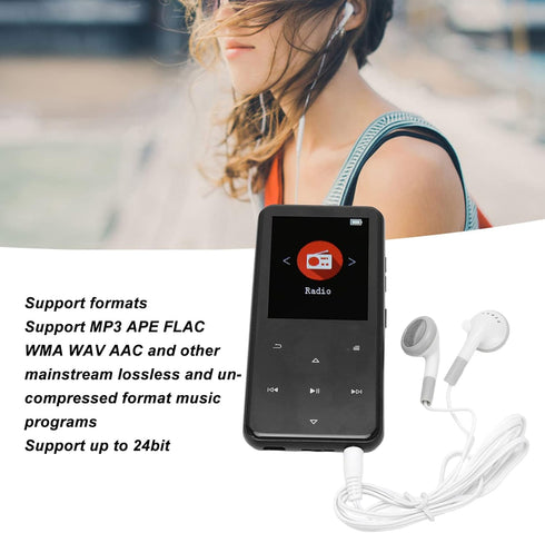 Vikye MP3 BT5.0 16GB 2.4 Inch MP3 Player, Music Player with Screen, Noise Reduction Player with Touch Support Expansion