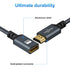 Twozoh 3.3FT 4K@60Hz 3D HDMI Extender, HDMI Male to Female Nylon Braided Cable, HDR Support
