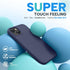 Miracase iPhone 13 Case - Shockproof Liquid Silicone, Navy Blue, with Tempered Glass Protector & Soft Microfiber Lining.