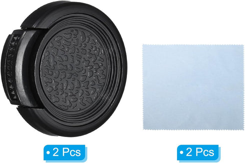 PATIKIL 27mm Lens Cap, 2 Pack Snap Camera Lens Cover with Cloth, Suitable for Universal DSLR Lenses