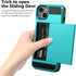 Vofolen Case for iPhone 15 with Card Holder, Dual Layer Shockproof Wallet Phone Case with Hidden Card Slot, Slim Hard