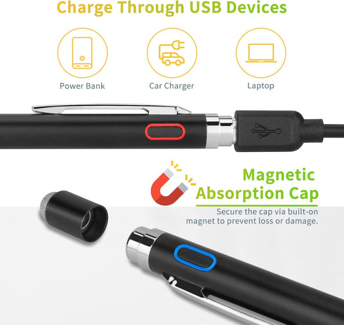 Stylus Pen for Lenovo Tab P11/P12 - Evach High-Precision Fine Tip Pencil with Magnetic Fabric Cap, Ideal for Writing