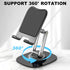 Phone Stand, Fully Adjustable Foldable Desktop Cell Phone Holder Stand, 360 Degree Rotating Phone Stand for Recording Compatible with iPhone 15 14 13 12 Pro Xs Max Xr, Black