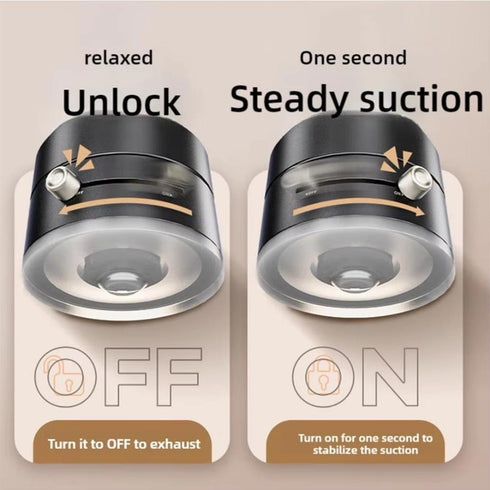Oudvaker 360 Foldable Magnetic Vacuum Phone Holder, Electric Suction Car Mount, Double-Sided Swivel Stand for Car