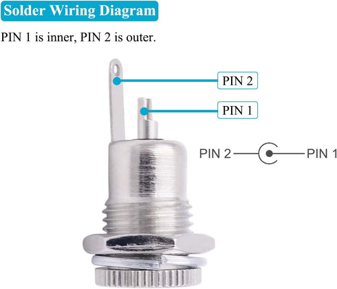 Fancasee (4 Pack) 5.5mm x 2.5mm Female DC Power Jack Socket Panel Mount Connector Adapter