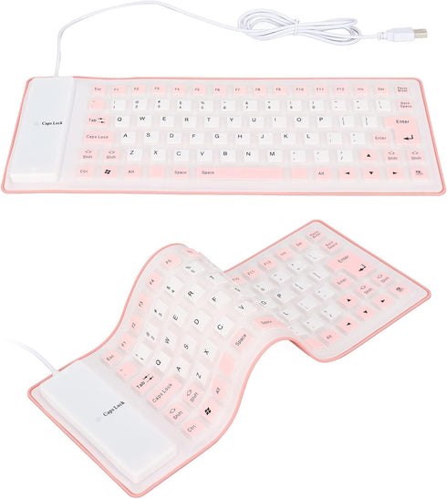Silicone Keyboard, Foldable Flexible USB Wired Gaming Keyboard, 85 Keys, Fully Sealed Design, Waterproof, Dustproof