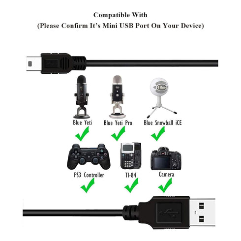 OneTouch Verio IQ Blood Glucose Meter Replacement USB Charger Cable - Black (Not for Verio Flex Models)