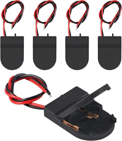 Alinan 5pcs Button Battery Holder Coin Cell Battery Holder with Switch CR2032 1