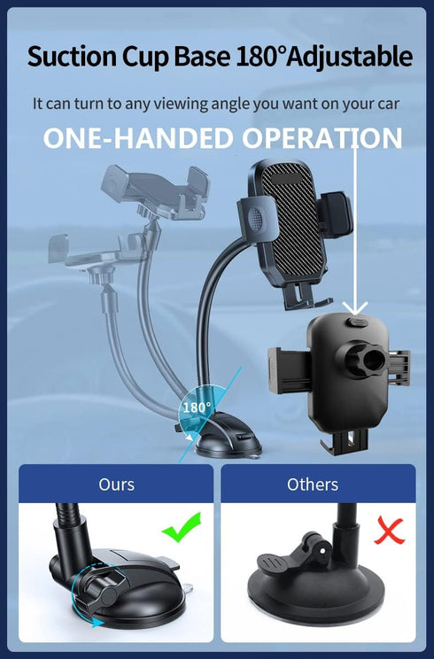 Military Grade Car Phone Holder Mount | Adjustable Gooseneck for Truck Dashboard Windshield Vent