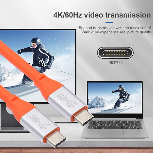 xiwai USB3.2 Gen 2 Type-C Male to USB C Male Charging and Data Cable 6.6FT, 20Gbps High Flex Ultra Soft 100W 8K 5K 4K