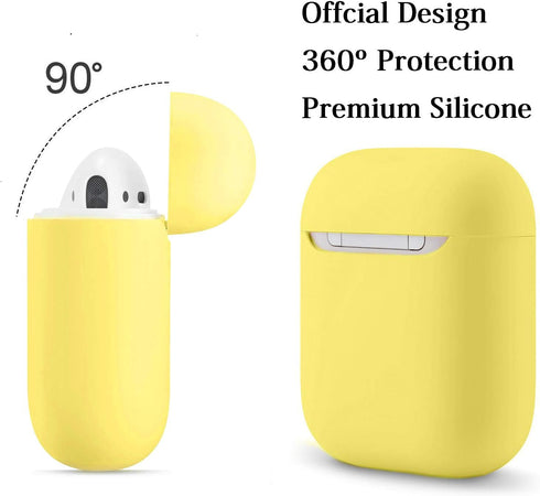 Full Protective Silicone Case for Airpods 1 and 2, No Keychain Cover, Front LED Visible, Supports Wireless Charging