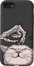 Cute Skeleton Scratching Cat Halloween Aesthetic Gothic Art Case for iPhone SE (2020), 7, 8 - Perfect for spooky vibes!