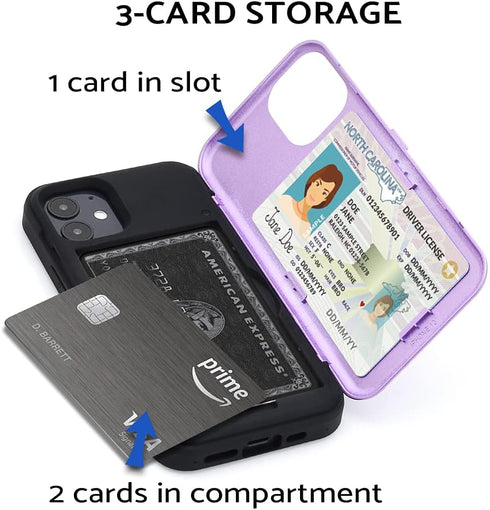 TORU CX PRO Wallet Case for iPhone 12 Mini, Shockproof Heavy Duty Cover with Hidden Card Holder