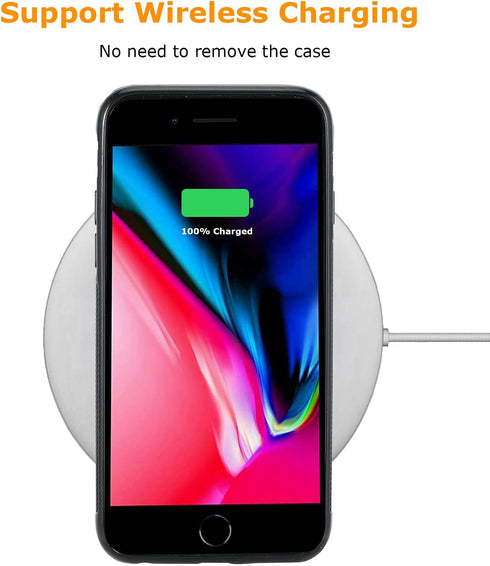 molzar GripBig Series Case for iPhone 8 Plus/7 Plus/6 Plus, Built-in Metal Plate for Magnetic Mount, Black/Black