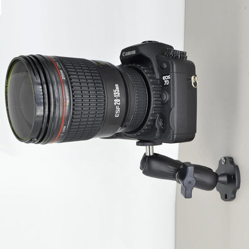 Aluminum Camera Mounts Heavy Duty Camera/Video Cameras Wall Mount Free Rotation 1/4"-20x0.25 & Compatible with RAM B Size 1" Ball Components