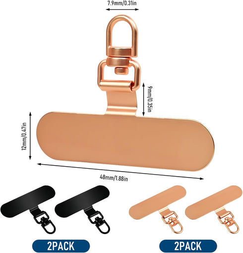 SolidSS Stainless Steel Phone Tether Tab, Universal Lanyard Patch Compatible with Most Phones & Full Coverage Cases
