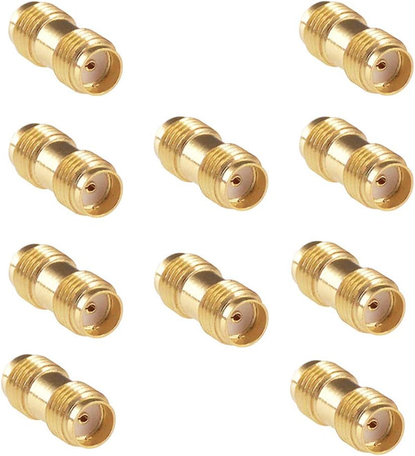 10pcs Antenna Adapter, SMA Female to SMA Female Connector Coupler for Antenna Radio, F10-10