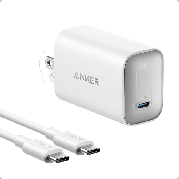 Anker Nano 100W Charger for MacBook, Foldable Charger for iPhone Series, USB C Devices, 6ft Cable
