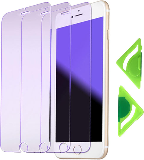 Anti Blue Light Screen Protector for iPhone SE2022 and iPhone SE 2020(Pack of 3) with General Aligner,2.5D Edge 9H Tempered Glass Protective Film for iPhone 8 iPhone 7 and iPhone 6/6s