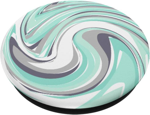 Mint Teal with White and Gray Color Swirls PopSockets PopGrip: Swappable Grip for Phones & Tablets