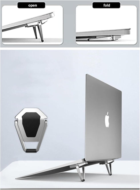 Portable Invisible Laptop Stand, 2PCS Zinc Alloy Mini Stand, Heat Dissipation Pad for 12-20 inch Laptop
