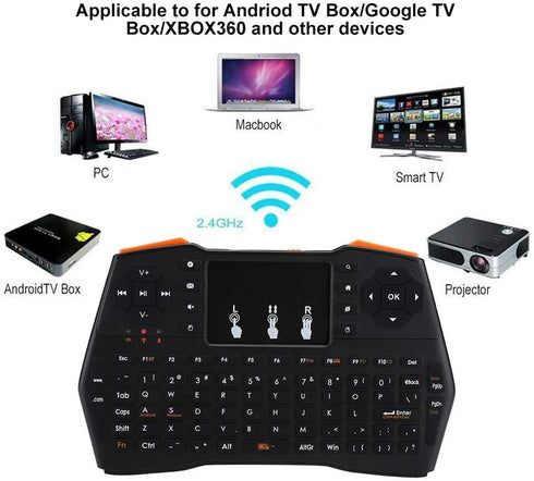 ASHATA Mini Wireless Keyboard | 2.4GHz Multi-Function Keyboard for Viboton I8 Plus, Android TV Box, XBOX360