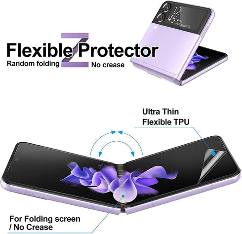[2Pack Soft Hydrogel Screen Protector for Samsung Galaxy Z Flip 4 / Z Flip4 5G, Upgraded Flexible TPU Film
