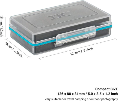 JJC Water-Resistant AA Battery Case, PC Shell Shockproof Organizer for 8 x AA / 14500 Batteries
