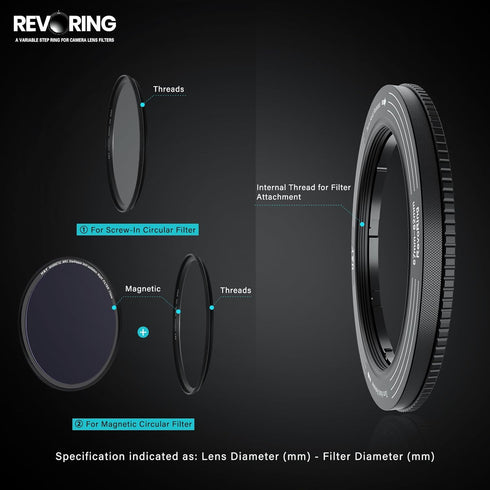 H&Y Step-Up Rings Adapter, Variable Step Up Ring Lens Filter Adapter Rings 67-82mm to 82mm