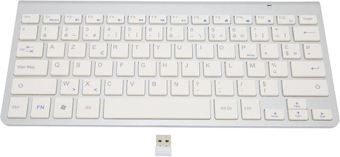 ASHATA Wireless USB-C Keyboard, 2.4g Portable Bilingual Keyboard (French-English) for Desktop and Laptop