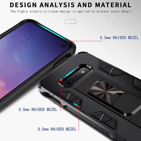 Military Grade Case for Samsung Galaxy Note 8, Built-in Kickstand, Heavy Duty Shockproof Cover, Silver