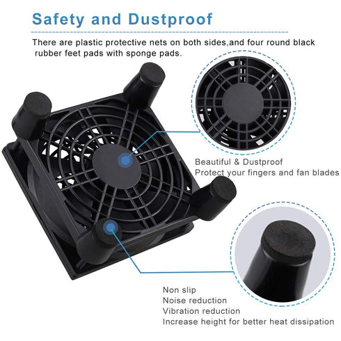 92mm 3 5V GDSTIME Small Router Fan Cooler with L/M/H Speed Controller, DC USB Powered Case Cooling Fans for Xbox Modem