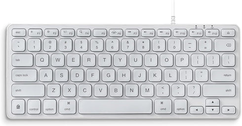 Perixx PERIBOARD-332MW Wired Backlit Scissor Keyboard - Compatible with Mac OS X, Mini Size, White Backlit