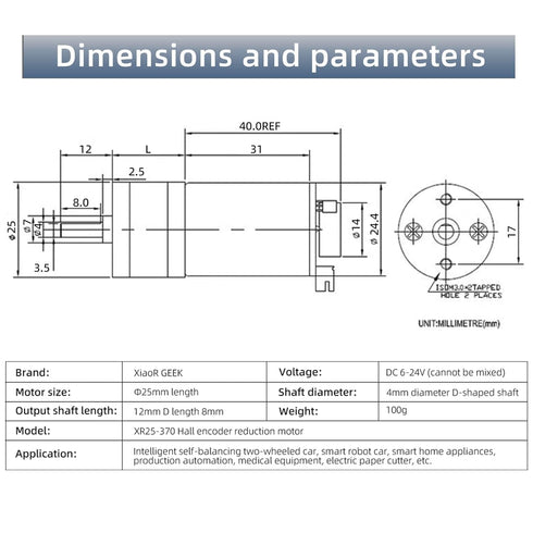 2Pcs 12V 100RPM 1:45 Gear Motor with Encoder DC Gear Ratio D Shaft Metal Encoder Gear Motor Silver for Smart car/Robot