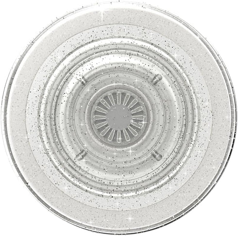 PopSockets Round Phone Grip Compatible with MagSafe, Adapter Ring Included - Clear Glitter, Wireless Charging Compatible