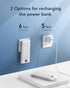 VEGER Portable Charger 10000mAh, Built-in Cables & Wall Plug, Slim Fast Charging Power Bank for iPhone & More - White