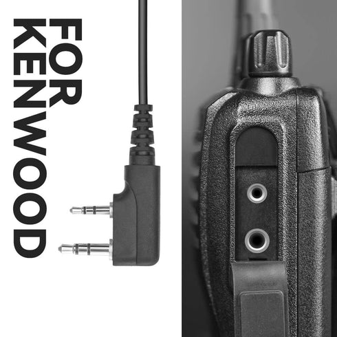 2-Pin to 5-Pin Coil Cord Cable for Kenwood, HYT, BaoFeng Two Way Handheld Walkie Talkie and Radio Headsets