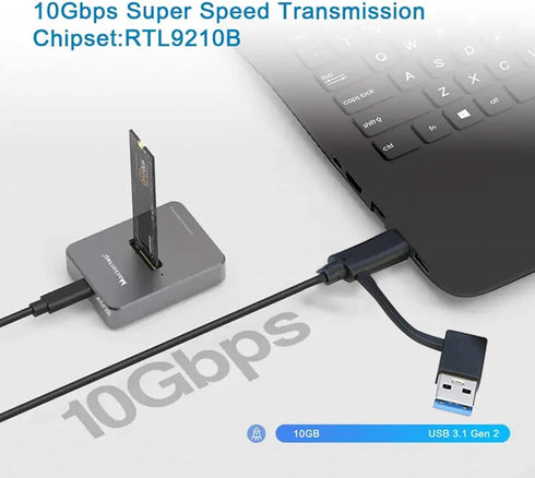 M.2 NVMe & SATA to USB C Docking Station, Aluminum Alloy Reader Adapter for 2280 2260 2242 2230 Enclosure
