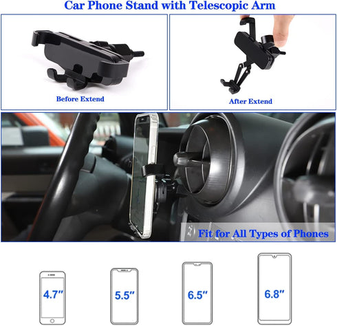 Cell Phone Holder Car Cradle for Hummer H2 2003-2007 - Dashboard Mount, Retractable Straight Phone Stand, 1PCS