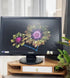 Triangle Monitor Riser, Cut Triangular Desktop Corner Stand with Drawers, Wooden Computer Stand for Office Organization