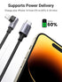 UGREEN 90 Degree Lightning Cable - MFi Certified, 3FT USB C to Lightning, for iPhone 14/13/12/11/X/XR/XS/8, iPad,