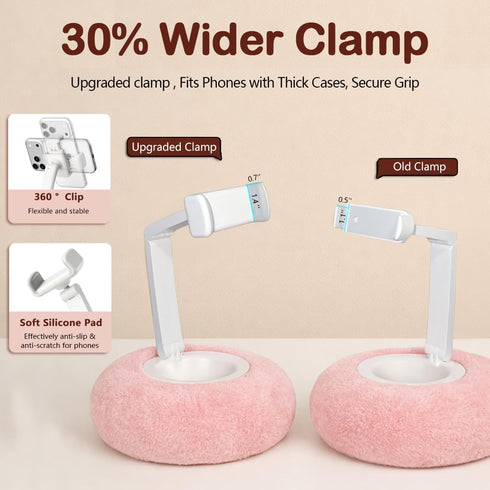 BIVOGID 360Adjustable Height,30% 4-7 Upgraded Phone Holder for Bed,Dual Axis Arm Angle Wider Clamp,Bed Phone Holder