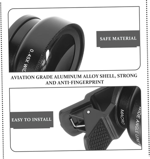 External Camera Mobile Phone Lens, 2 in 1 Macro Lens Clip, Professional Macro Lens with Universal Clip, Optical Glass
