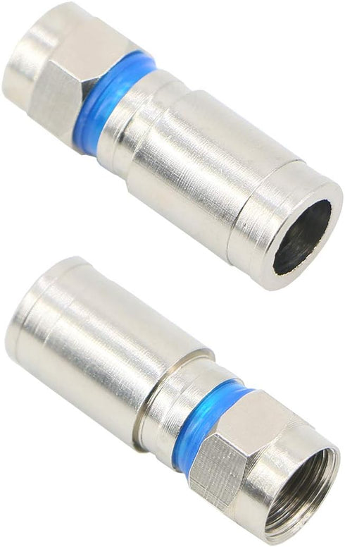 PASOW Compression RG6 F Connector Coaxial Adapter Plug for Satellite & Cable TV (25 Pack)