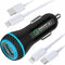 MOCA 51W Fast Charger for iPhone, USB C Dual Ports with 2pcs 3.3ft A-P/C-P Cable Car Charger Adapter for iPhone 13 12
